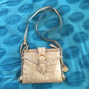 Crossbody Brahmin tan/gold tone with gold finishes