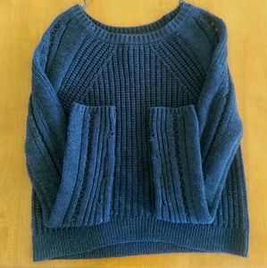 Gray knit crop sweater