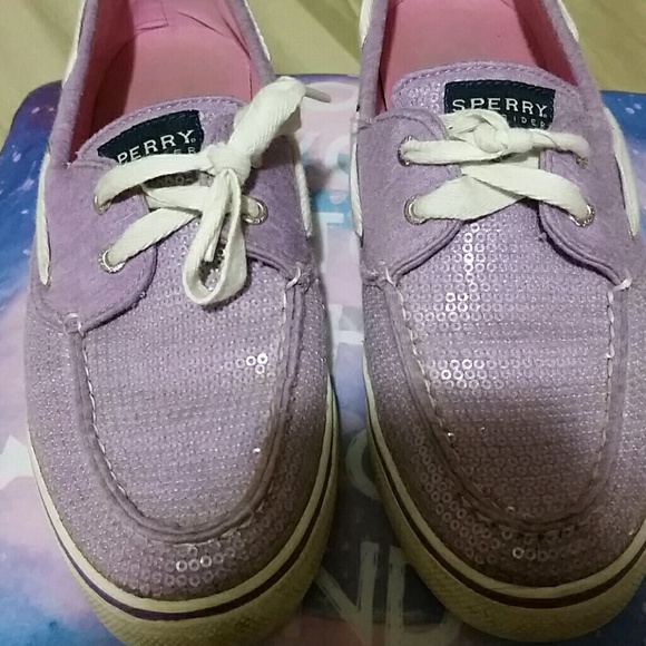 Purple Sequin Sperrys