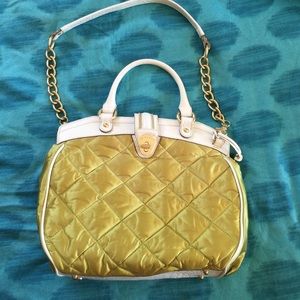 Brahmin satin & leather handbag. Like new!