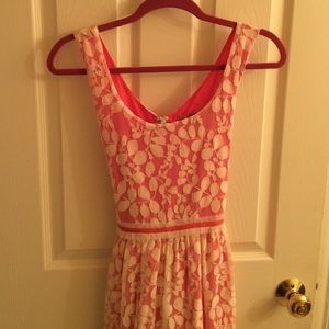 Coral lace dress