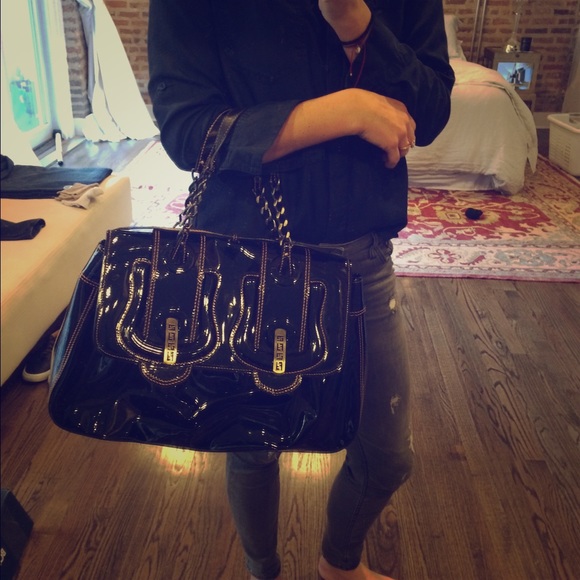 Black patent Fendi B Bag