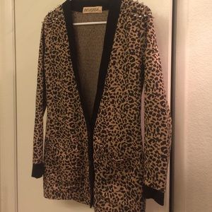 Edgy Leopard Print Cardigan