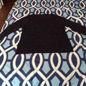 JCrew floral lace 3/4 length sleeve top