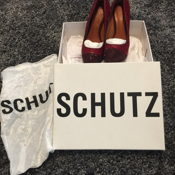 Rouge red dark wine glitter heels by Schutz