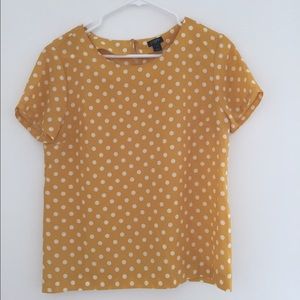 Mustard polka dot top
