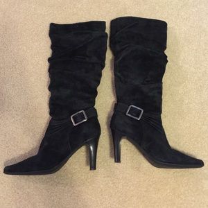 Bass black knee high boots