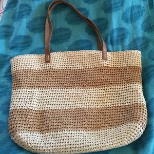 Tan & cream with leather straps