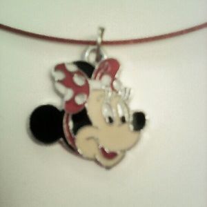 New silver colorful Minnie Mouse pendant necklace