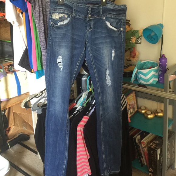 Distressed jeans