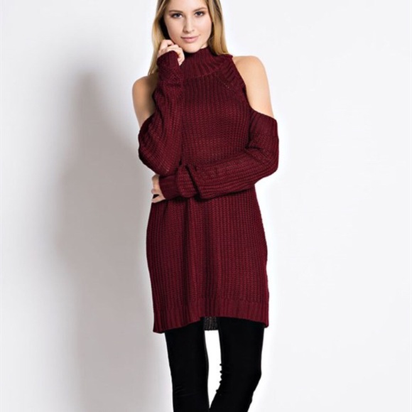 "Flute" Cold Shoulder Sweater Top - Picture 3 of 4