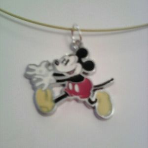 New silver colorful Mickey Mouse pendant necklace