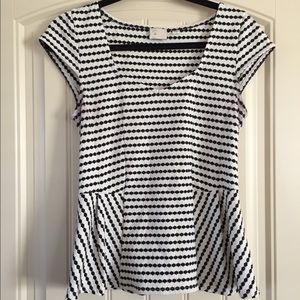 Anthropologie spotted peplum top size small