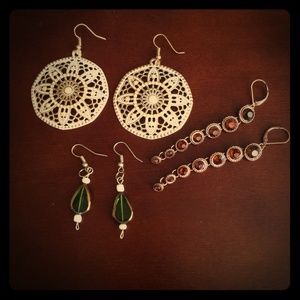 3 Pairs of Earrings