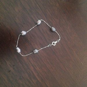 Bracelet silver w/pewter colored stones