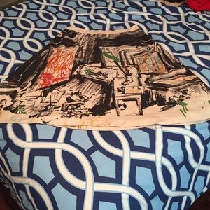 JCrew A-Line artist print skirt