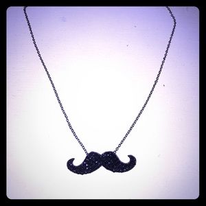 SOLD ❤️❤️Studded mustache necklace black