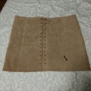 Real leather skirt