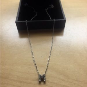Nadri "M" shaped sterling silver necklace.
