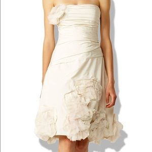 BCBG Mazaria Cream corsage strapless Dress.