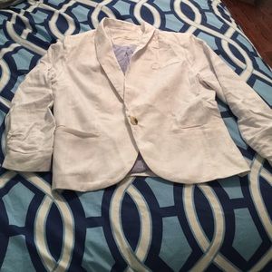 White linen blazer