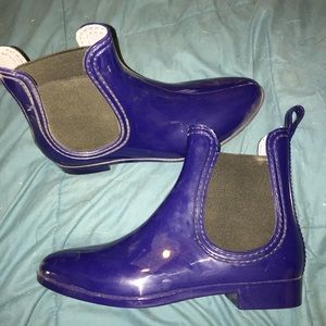Blue Chelsea Rain Booties