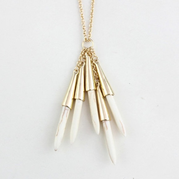 18kgp turquoise tassel necklace - Picture 3 of 4