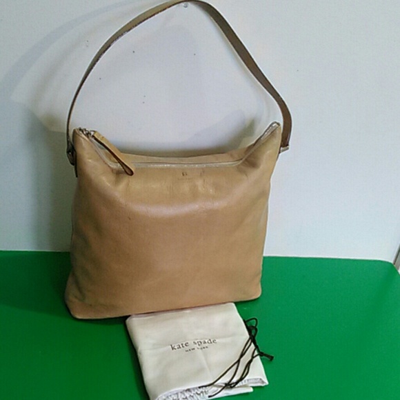 kate spade NEW YORK~Vtg" Tan Soft Leather Purse