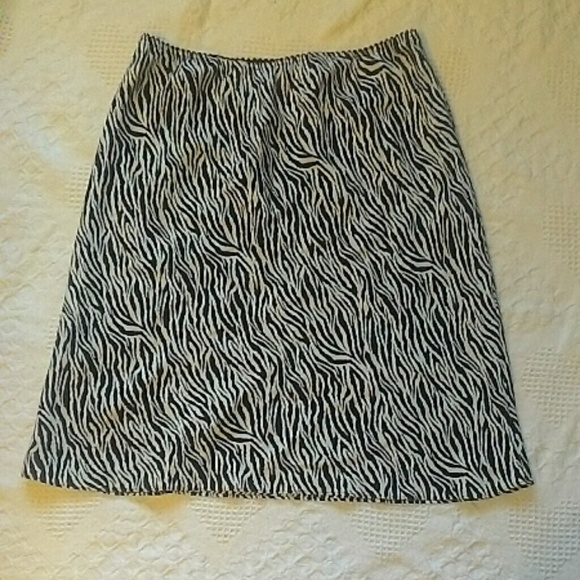 NY&Co. Silk zebra skirt.