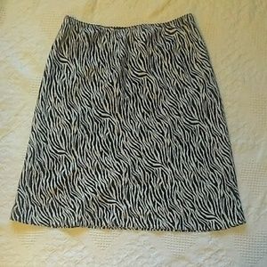 NY&Co. Silk zebra skirt.