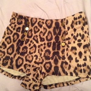 High waisted cheetah shorts