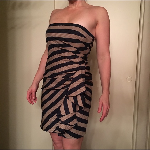 BCBG Maxaria halter dress. Flirty ruffle detail.