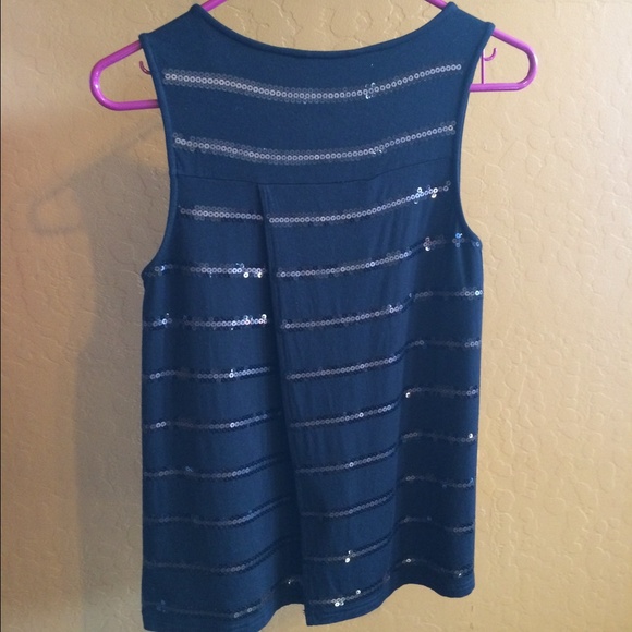 Black, Jack brand top, split back with sequins - Picture 2 of 4