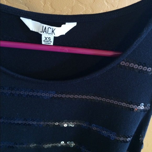 Black, Jack brand top, split back with sequins - Picture 4 of 4