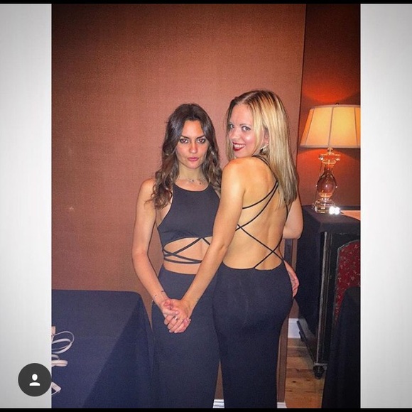 Backless black formal dress from Revolve