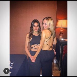 Backless black formal dress from Revolve