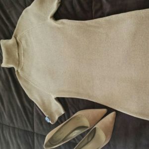 Flattering Ribbed Knit Sweater Dress