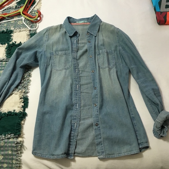 Light denim button up