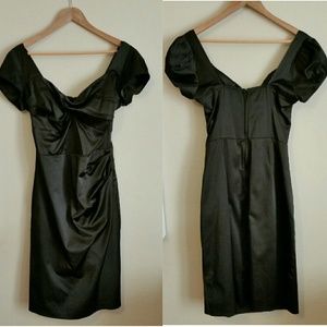 Black Stop Staring Wiggle Dress