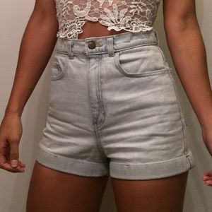 American apparel high waist jean cuff short