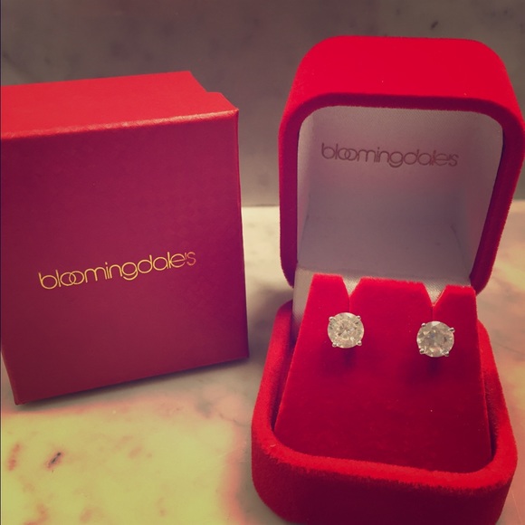 Bloomingdales Brand Cubic Zirconia Stud Earrrings
