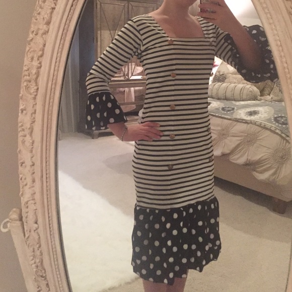 Stripes and polka dotted dress!!