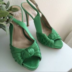 ❌SOLD❌Nine West green slingbacks