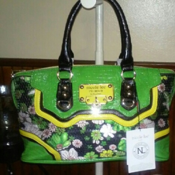 Khloe Sequin Flower Print Satchel