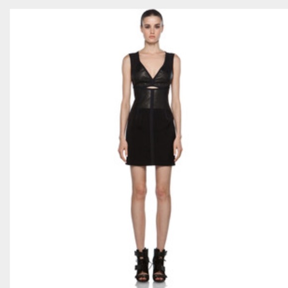Alexander wang leather dress size 4 black
