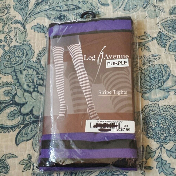 Purple & Black Stripe Tights
