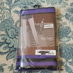 Purple & Black Stripe Tights