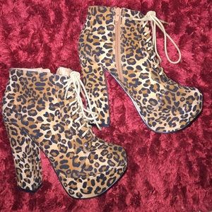 WANT GONE ASAP!! Leopard Chunky Heel Booties