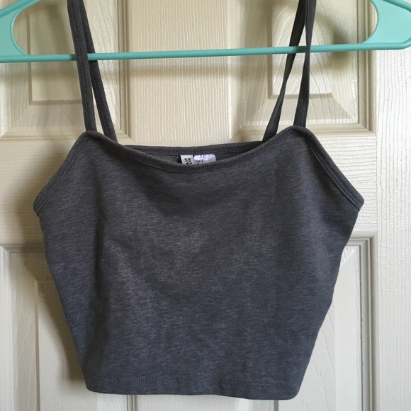 Gray crop top.