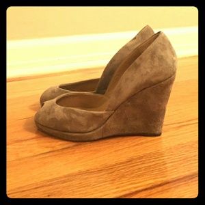 Michael Kors Taupe Suede Vale Wedges